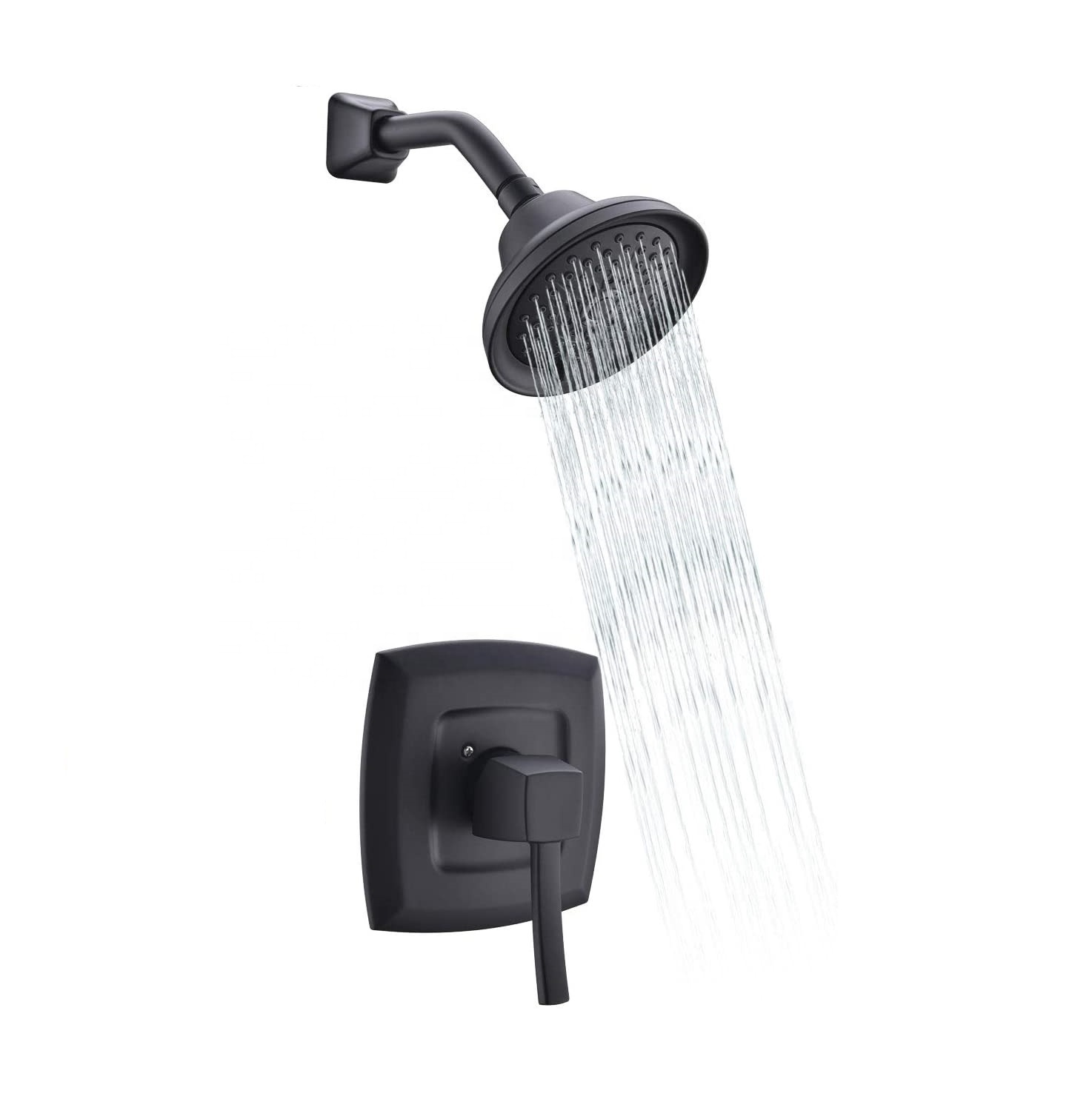Grifo de ducha negro mate Grifo mezclador oculto Grifo de ducha Juego de lluvia Negro