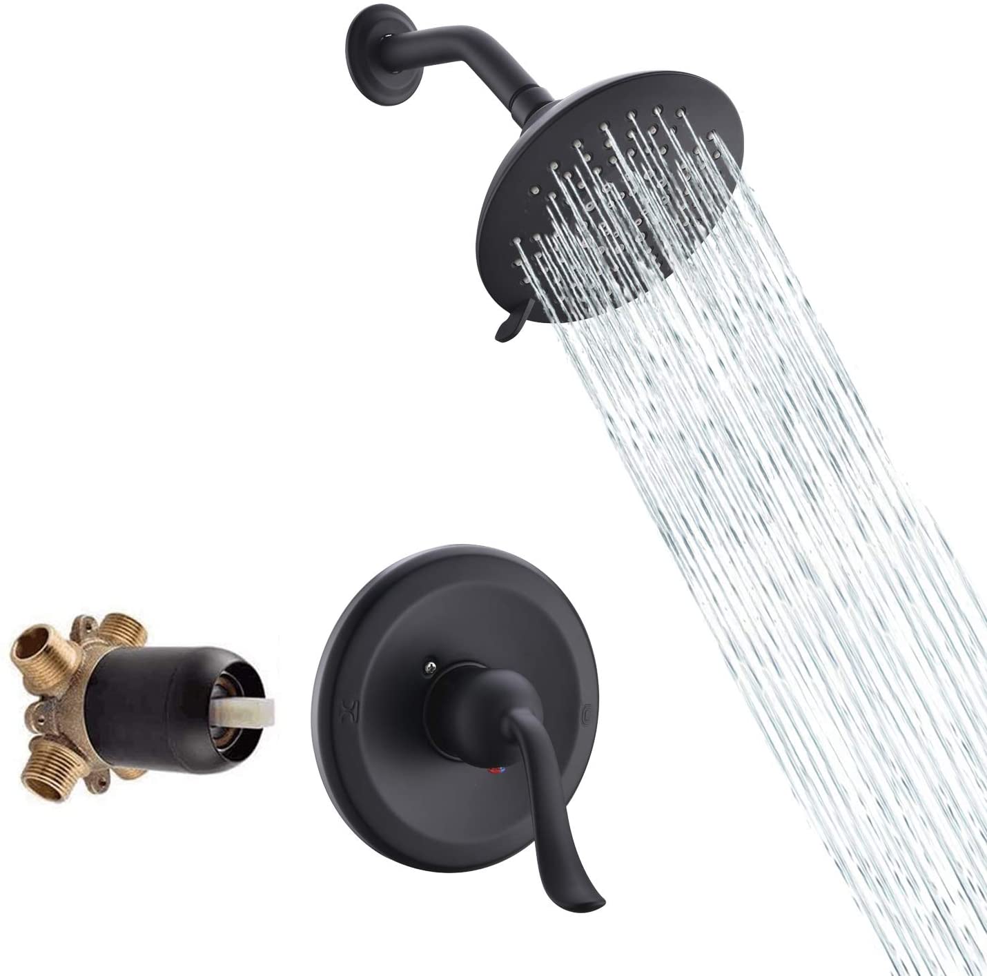 Grifo de baño Mezclador de ducha oculto negro Grifo de sistema de ducha de lluvia