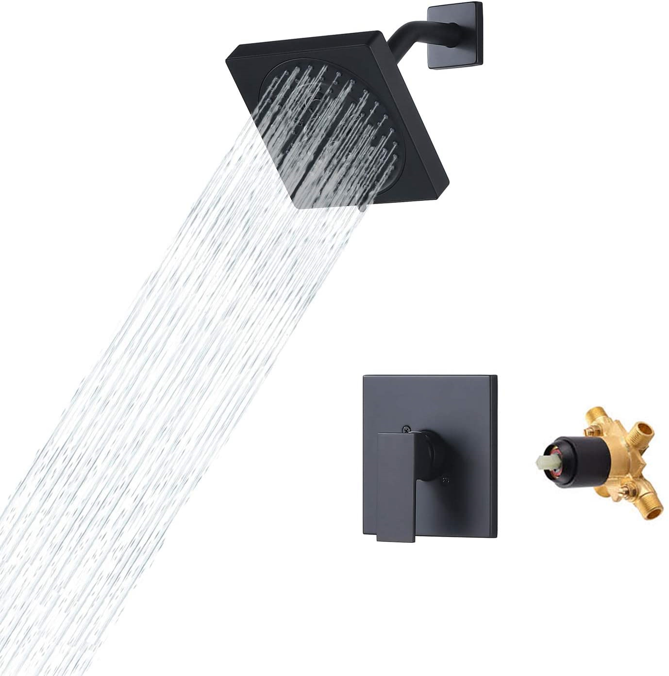 Lvtian Modern Black Shower Faucet Grifo monomando Ducha Baños Grifo mezclador