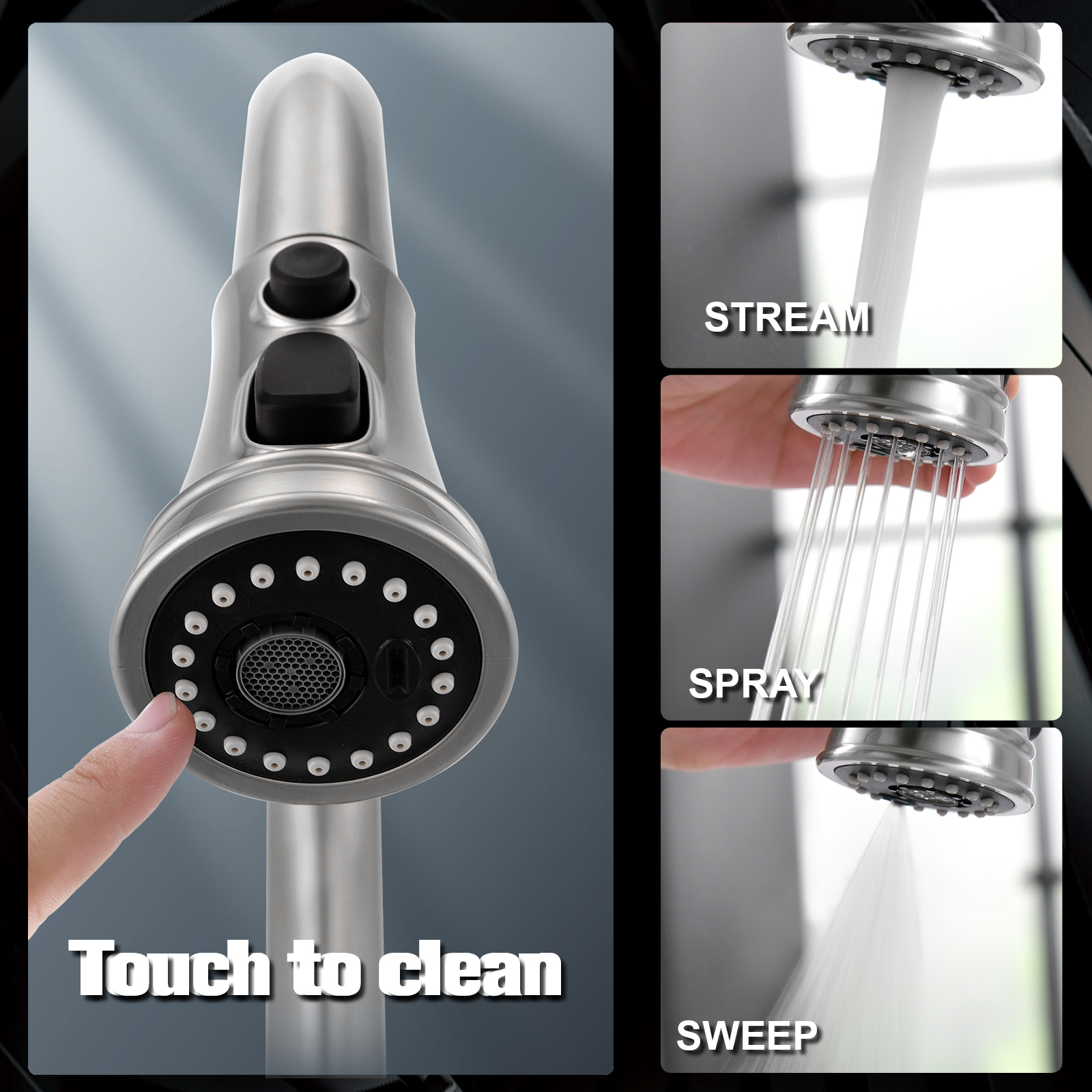 Smart Faucet Sensor Infrarrojo Motionsense Grifo de cocina Sensor táctil Grifo de cocina extraíble